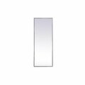 Elegant Decor 14 x 36 in. Metal Frame Rectangle Mirror, Grey MR41436GR